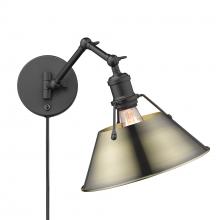  3306-A1W BLK-AB - Orwell Articulating Wall Sconce in Matte Black with Aged Brass